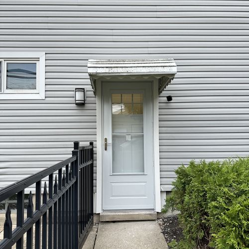 New door and storm door.