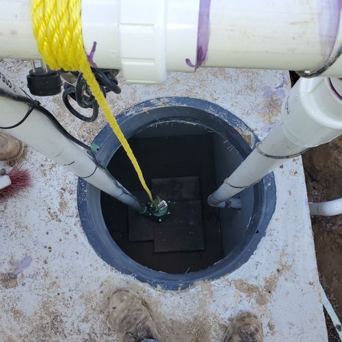 New installation septic pump