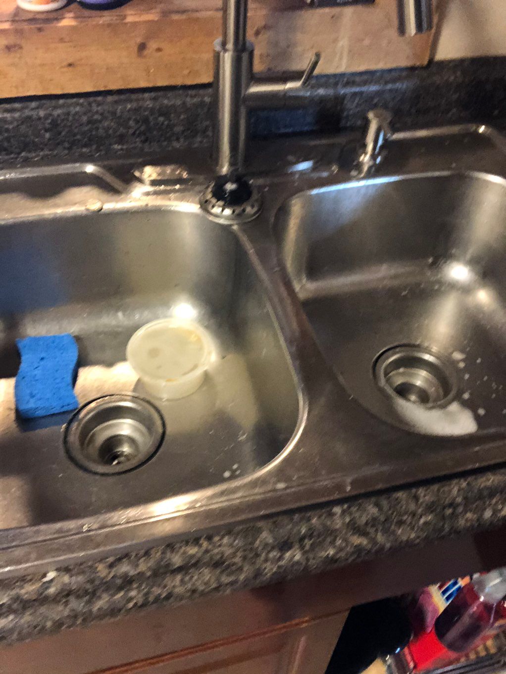 This was partial cleaning of a kitchen sink