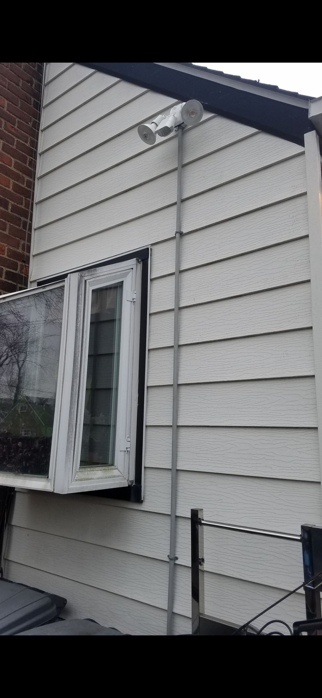 Outdoor motion sensor security light.