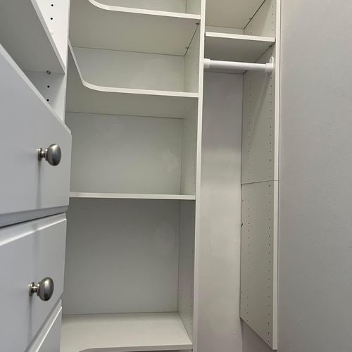 Brian installed closet organizer and I couldn’t be