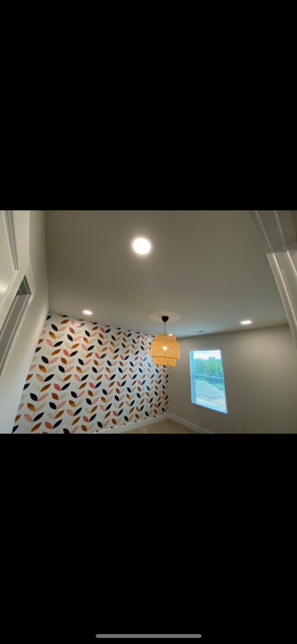 4 led spotlights and center light , baby room 