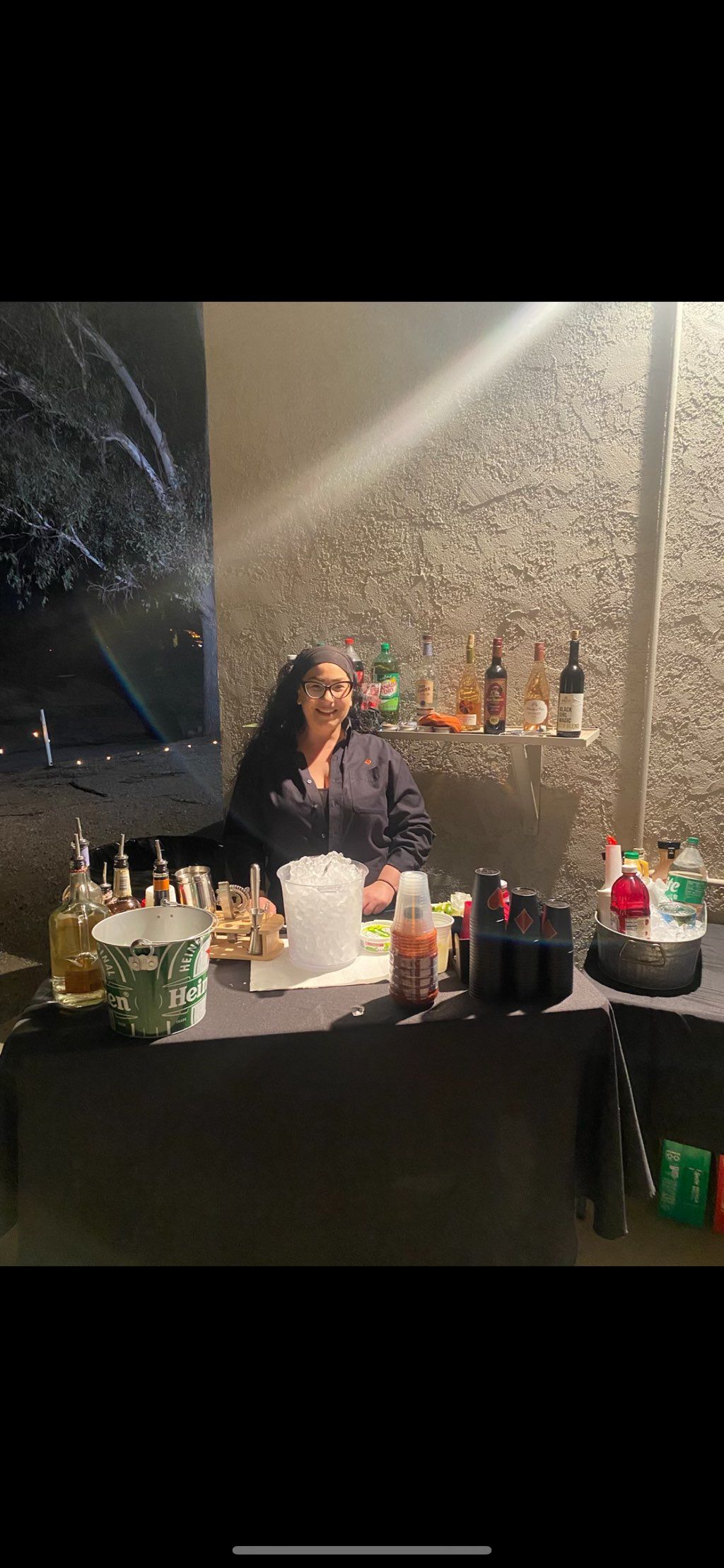 Angie serving smiles and drinks at this casino the