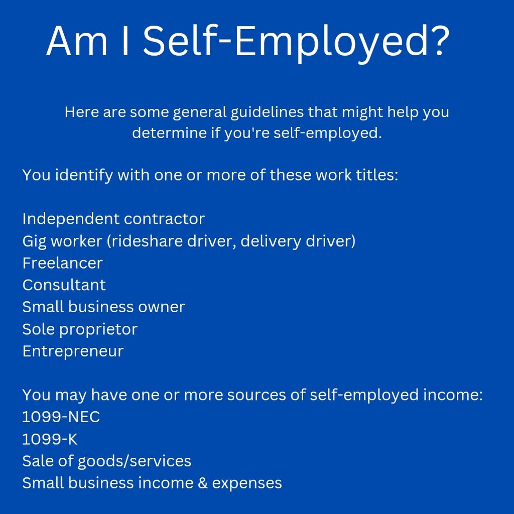 Guideline to help you determine if you're Self-emp