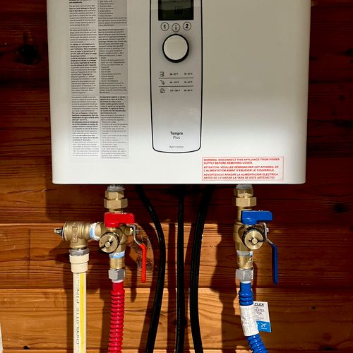 Client went from a tank to a tankless water heater