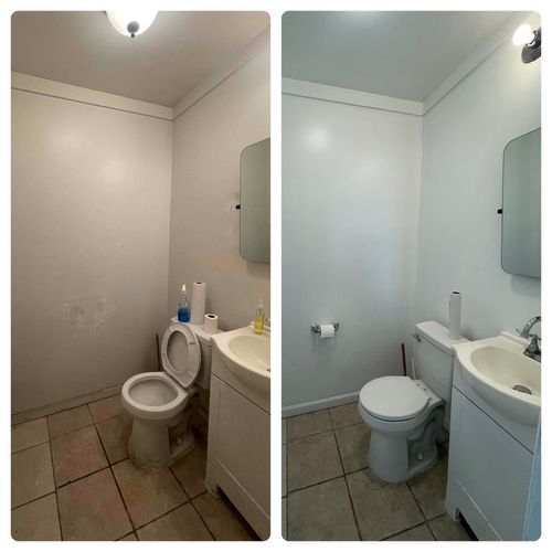 Bathroom refresh (paint and updated fixtures)