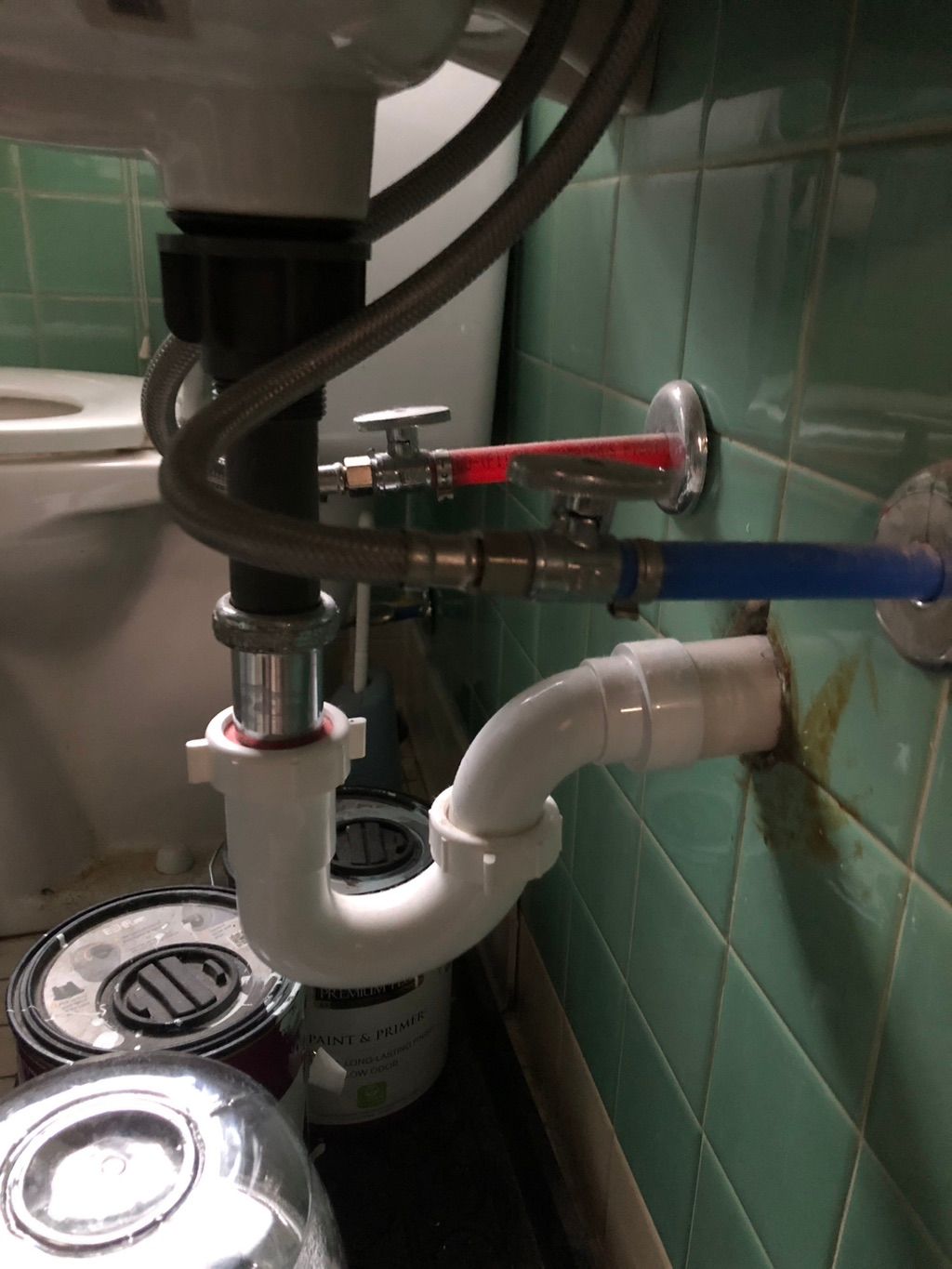 Bathroom sink installation 