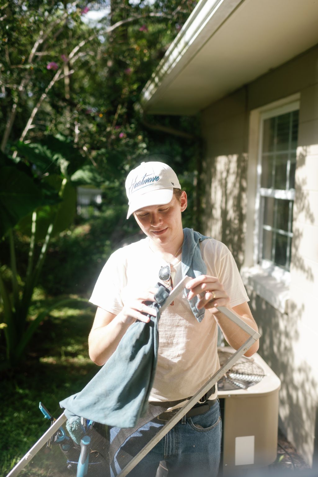 Add-on service of cleaning window screens.