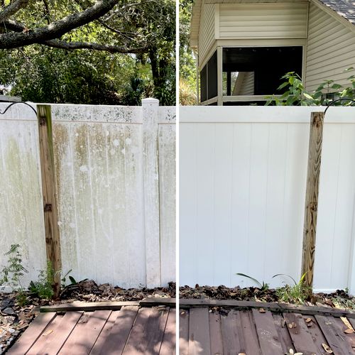 Before / After - Vinyl Fence