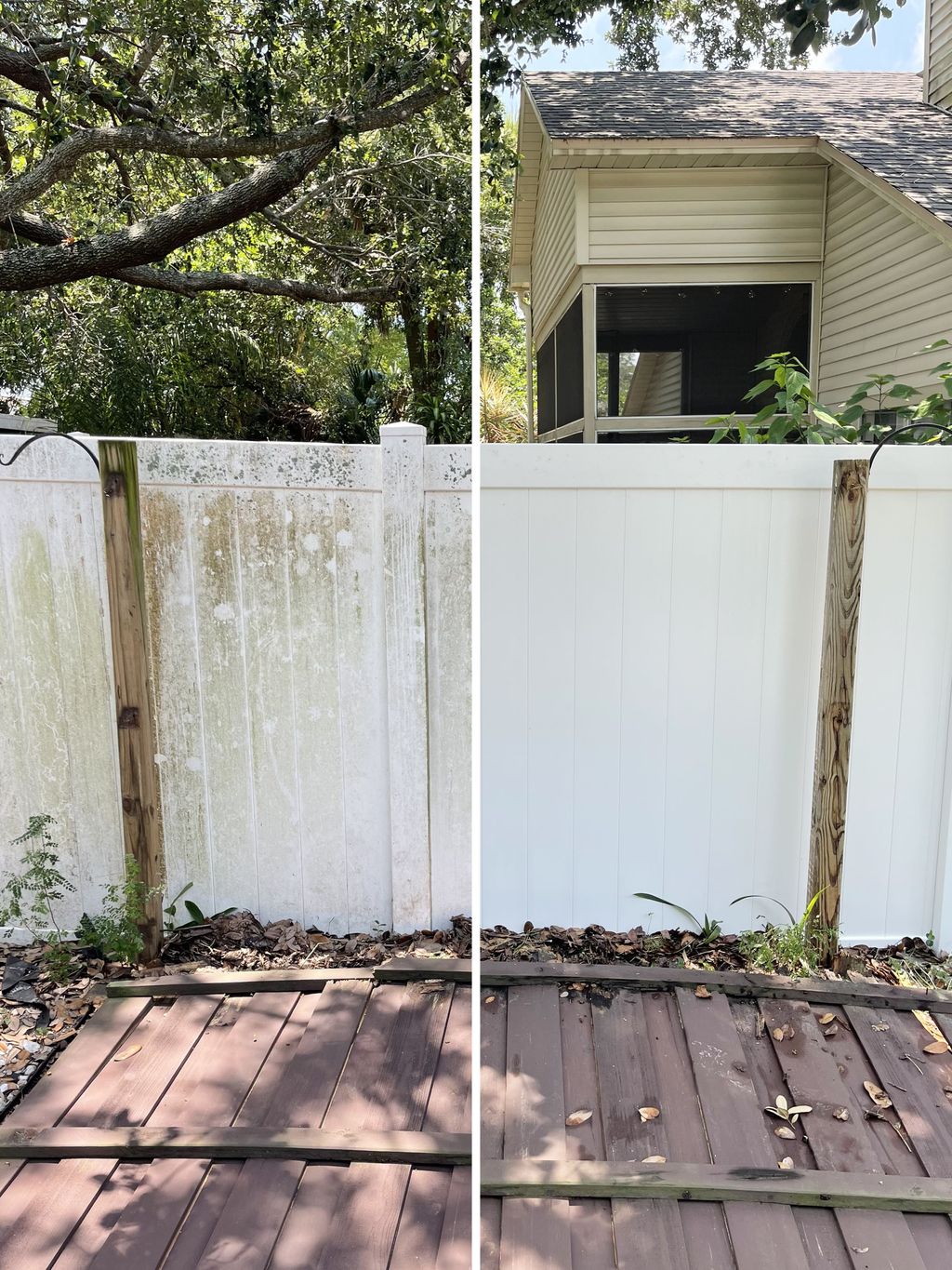 Before / After - Vinyl Fence