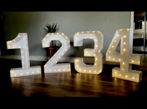 We rent/sell gold numbers with lights