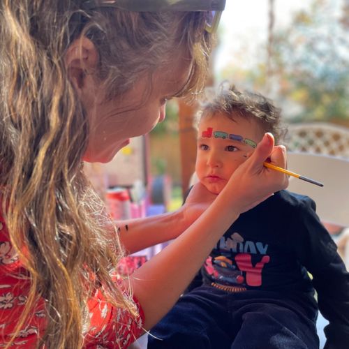 Leah painted faces at my sons 2nd birthday party a