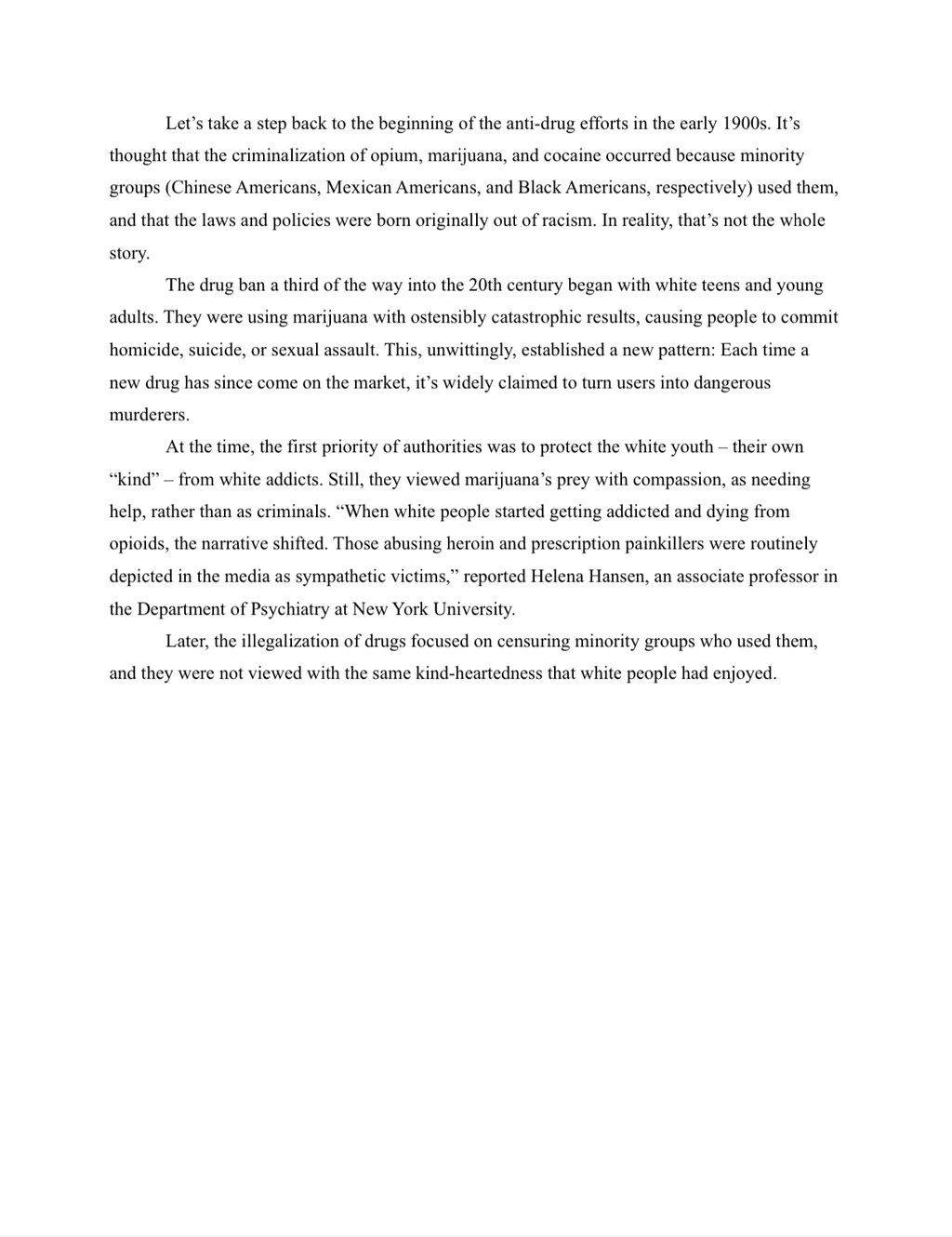 Criminal justice nonfiction writing sample.