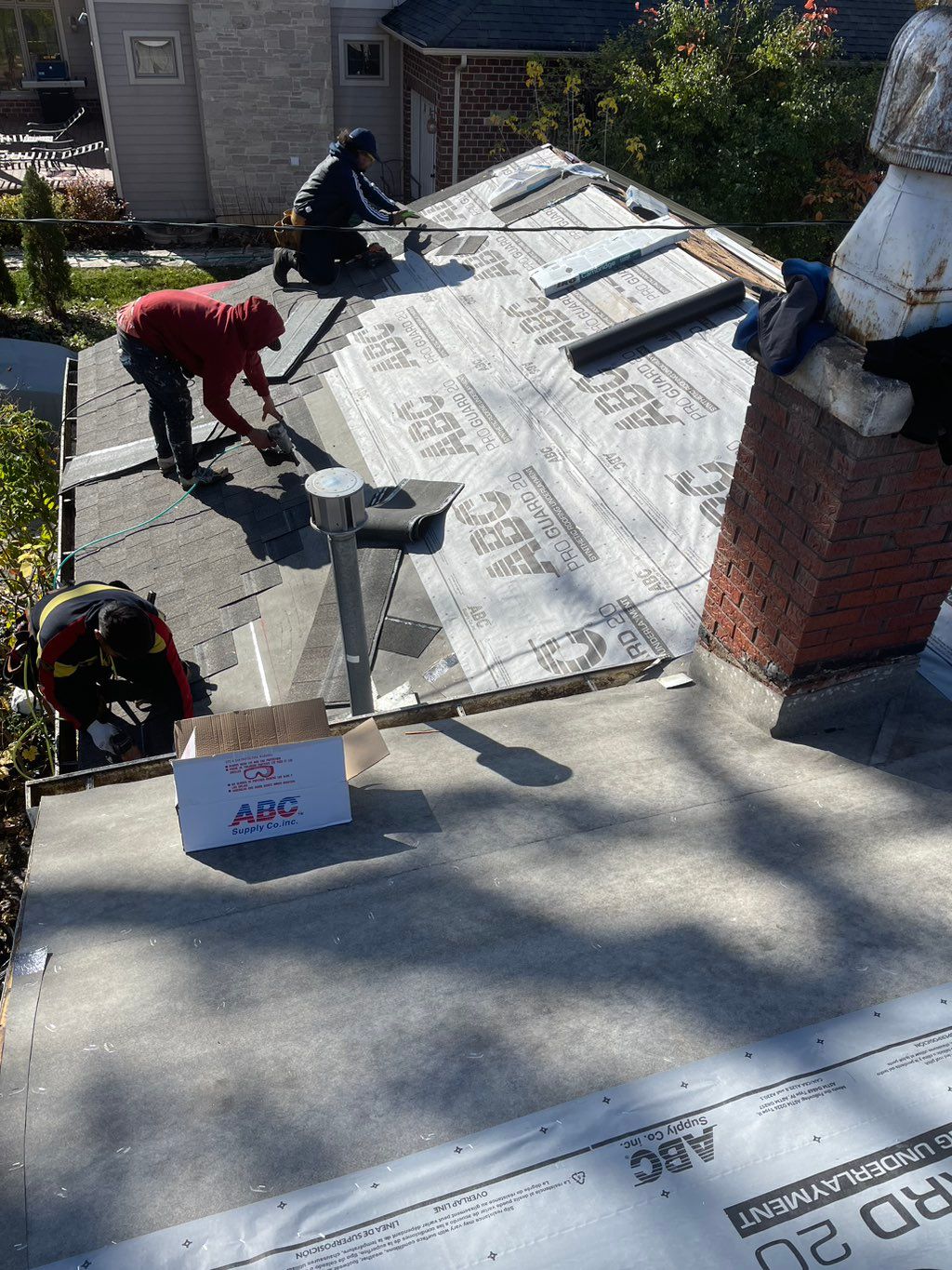 Here we’re installing the shingles
