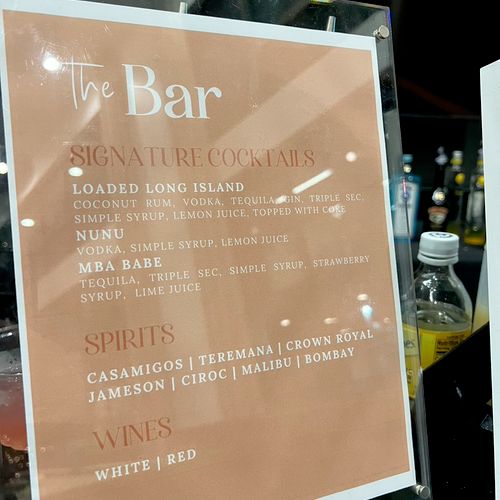 Personalized Bar Menu for Graduation Party