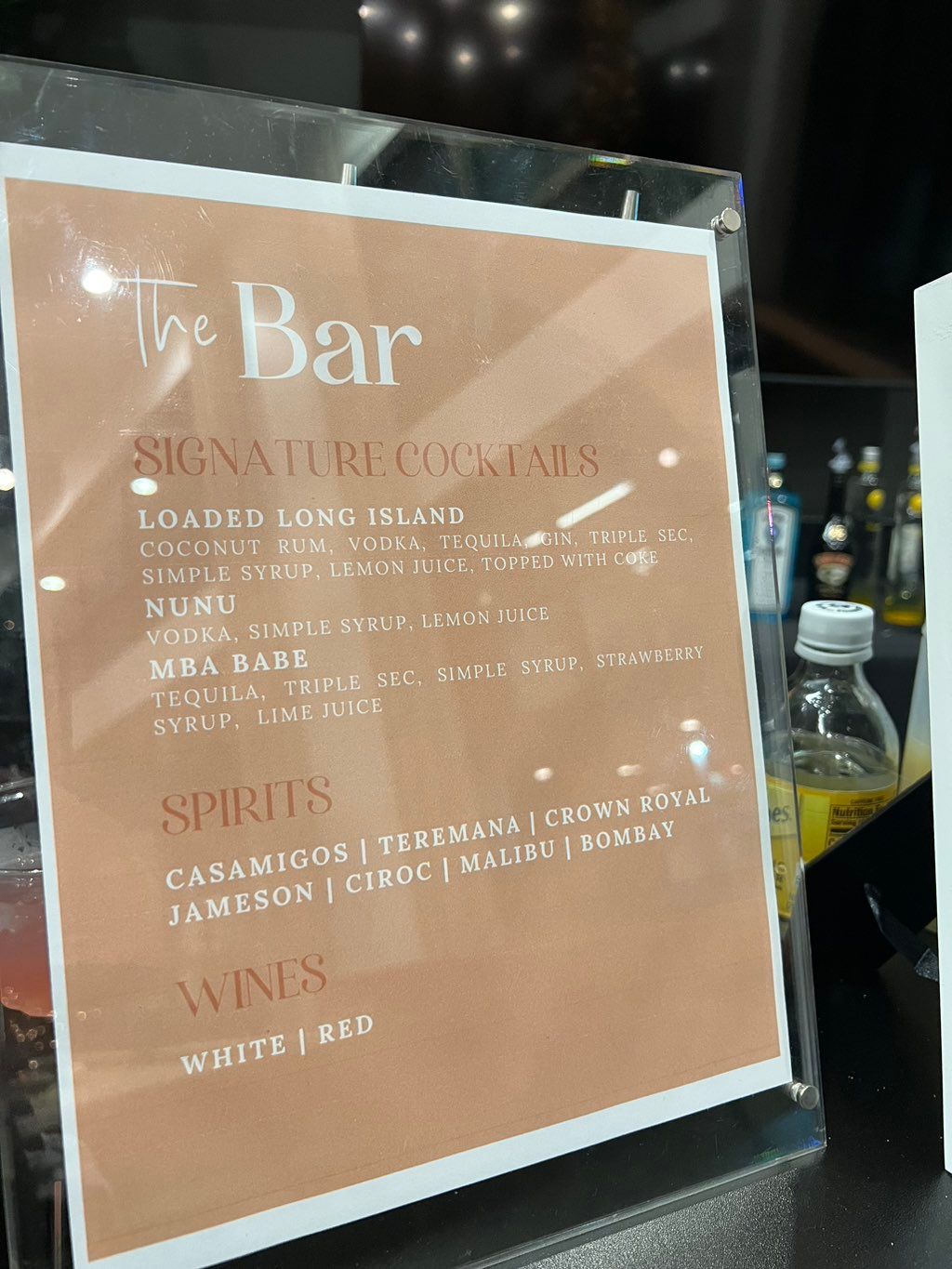 Personalized Bar Menu for Graduation Party