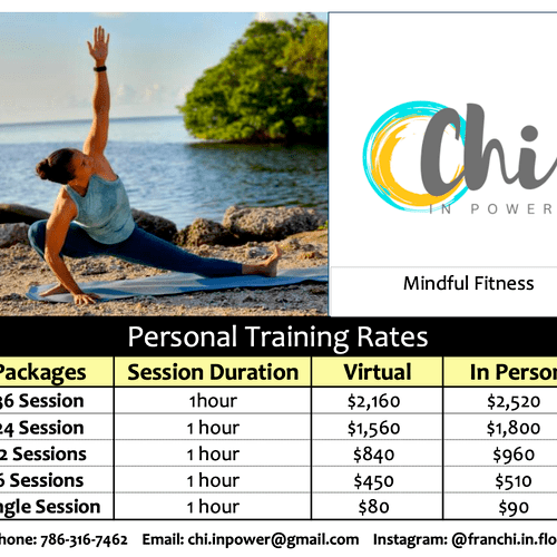 First session is at the lowest package rate $70 in