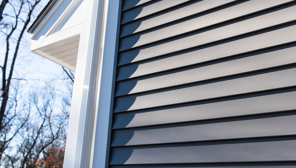 closeup of house vinyl siding