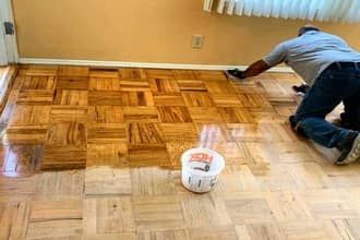 Wood floor staining