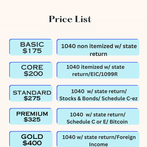 Pricing List
