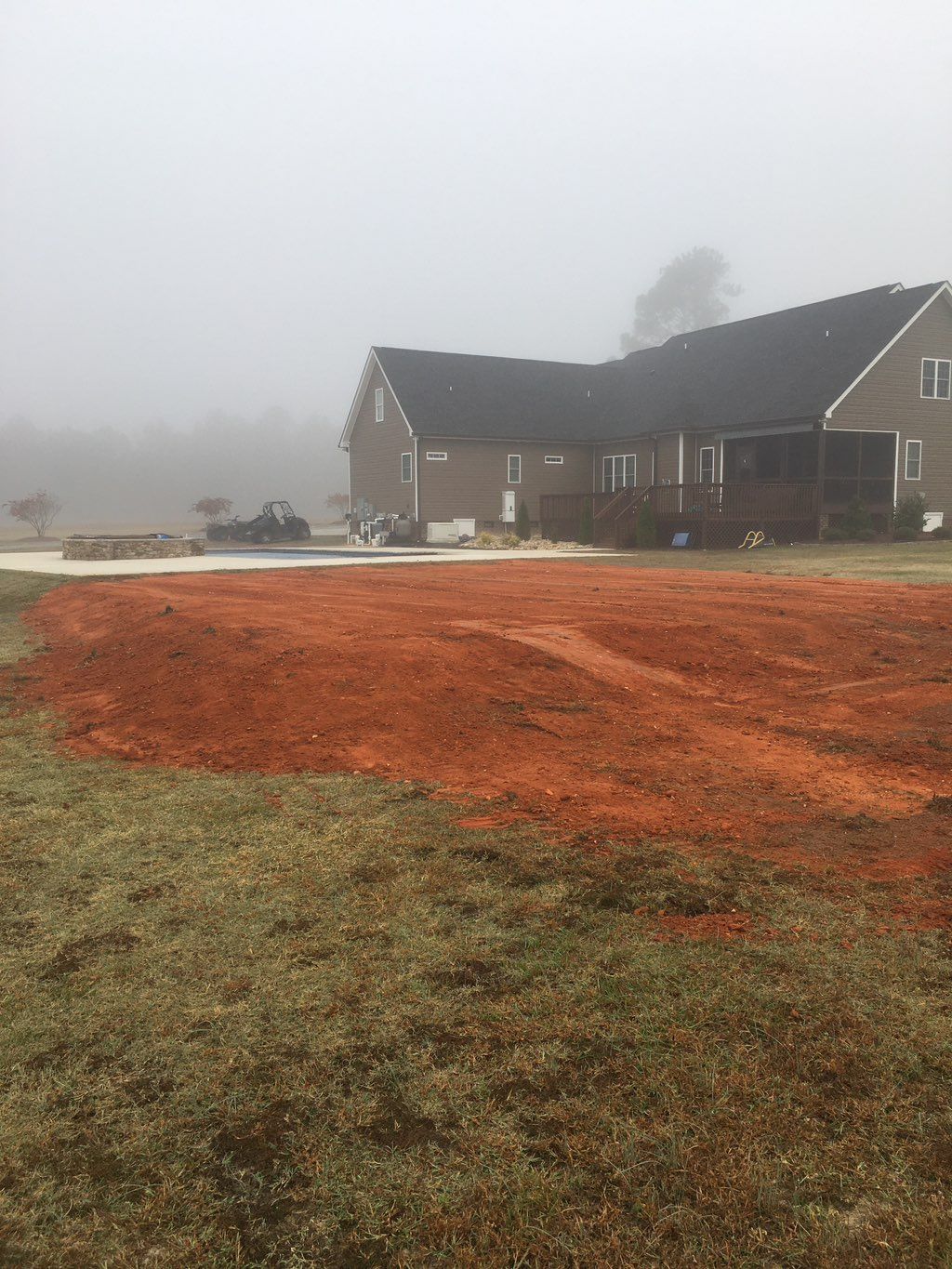 Before-  new pool house construction 