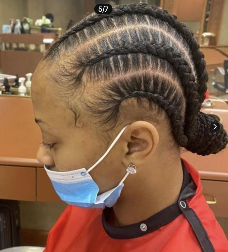Stitch Braids into a bun
