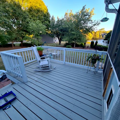 expanded existing deck by adding 12x10 area