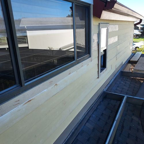 Window install shiplap siding