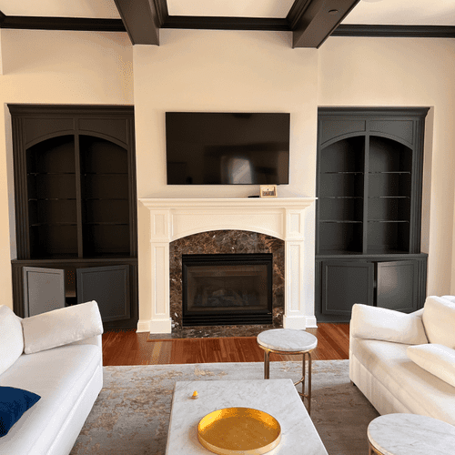 Elegant Built Ins and Fireplace