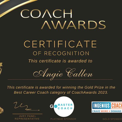 Angie Callen, awarded Best Career Coach of 2023 by