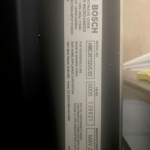 Repaired my Bosch combination oven/microwave. On t