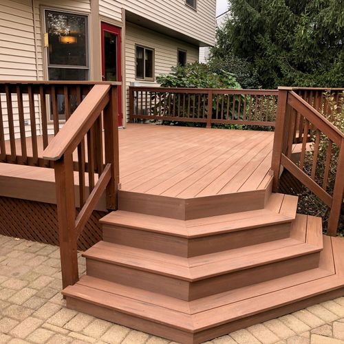 Replace wood decking w composite.