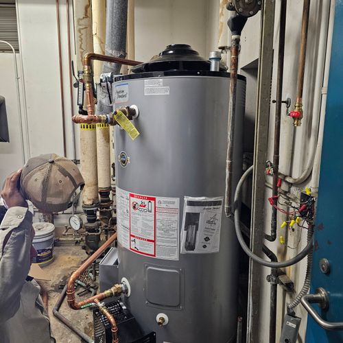 after. new 100 gallong water heater 