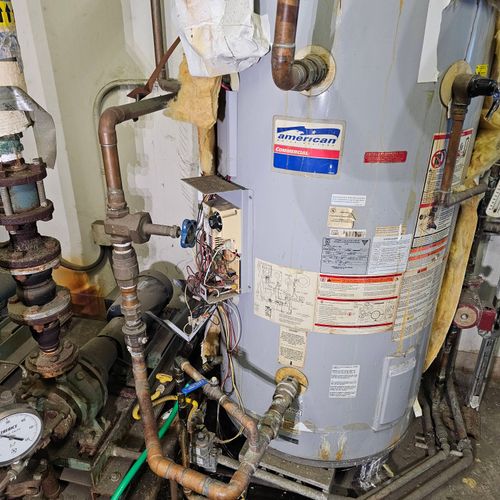 before 100 gallon commercial water heater 