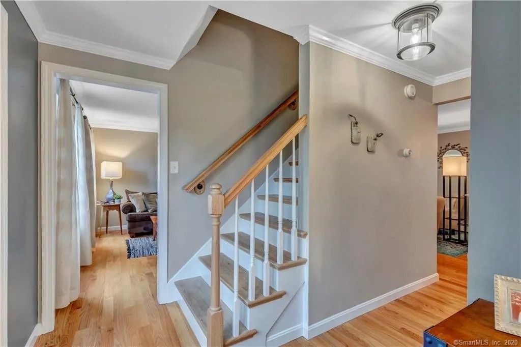 Replaced Red Oak stairway railing and stair treads