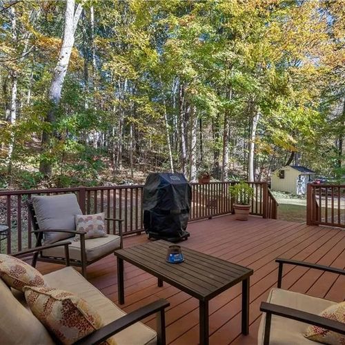 Repaired and refinished back porch