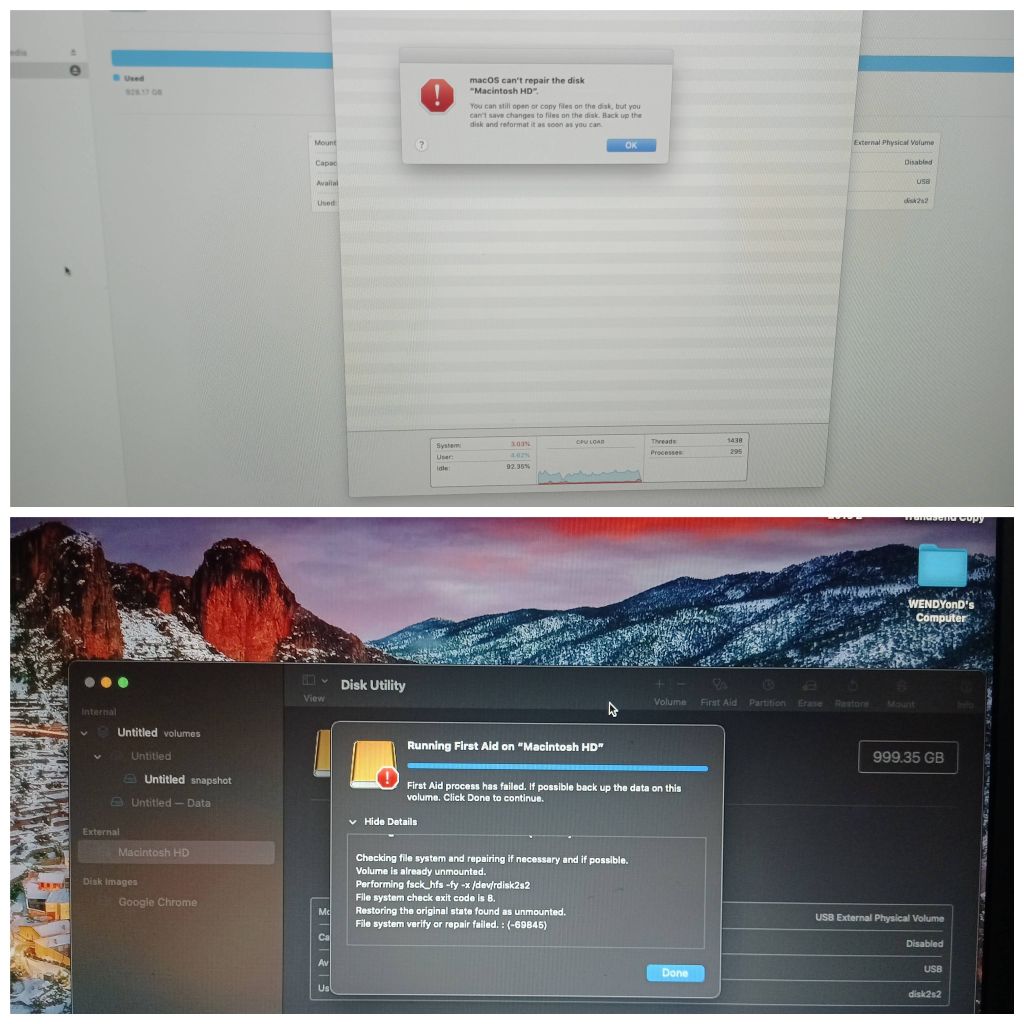 Mac could not repair disk- I recovered data & I up