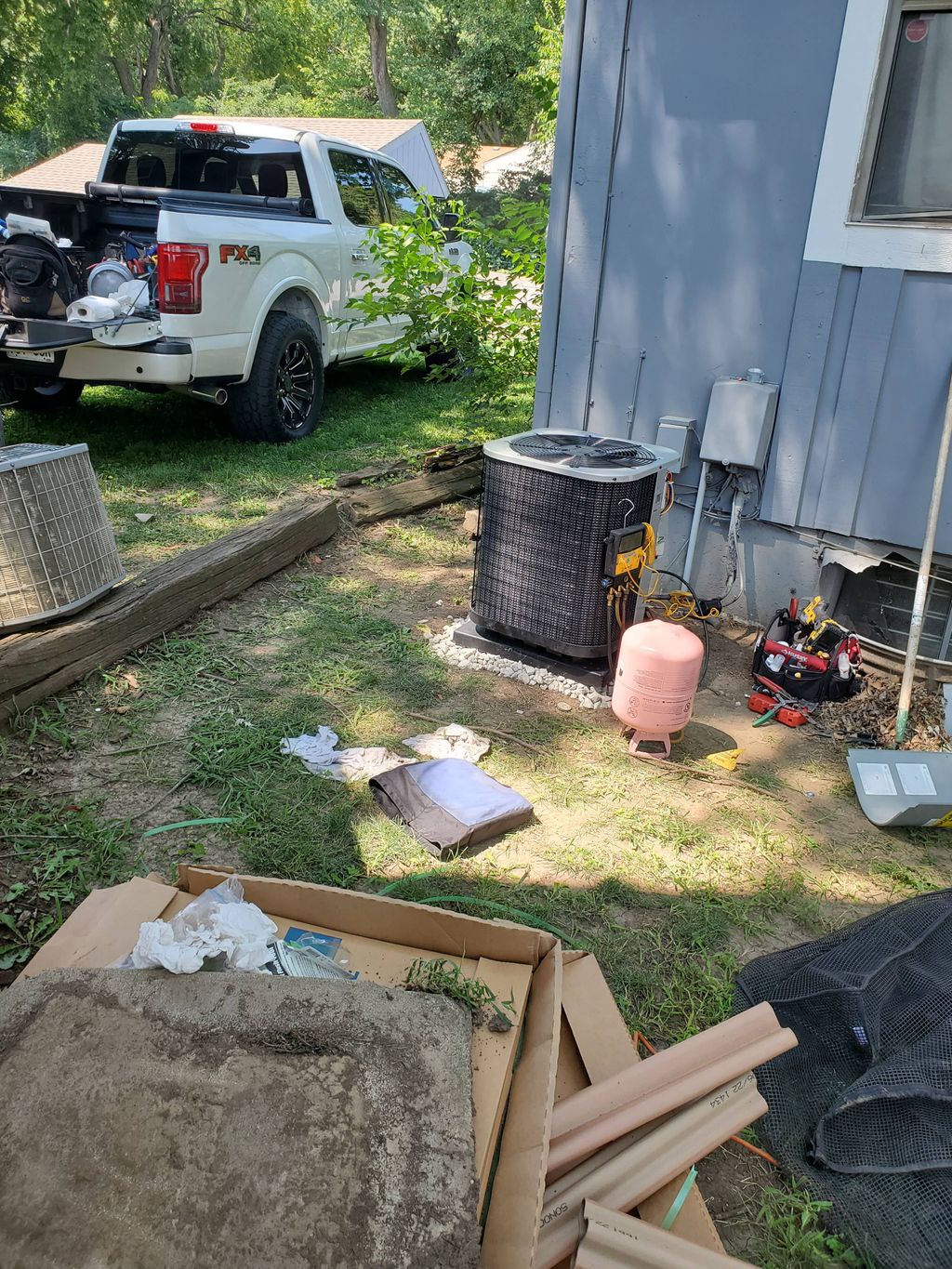 A/c condenser install