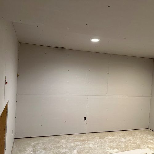 Adrian did a great job of hanging the drywall for 