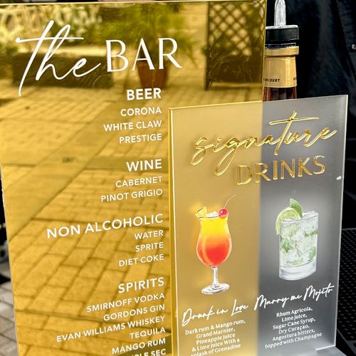 Add-on acrylic bar menu! 