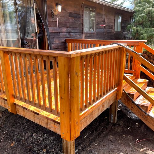 Cedar deck built 