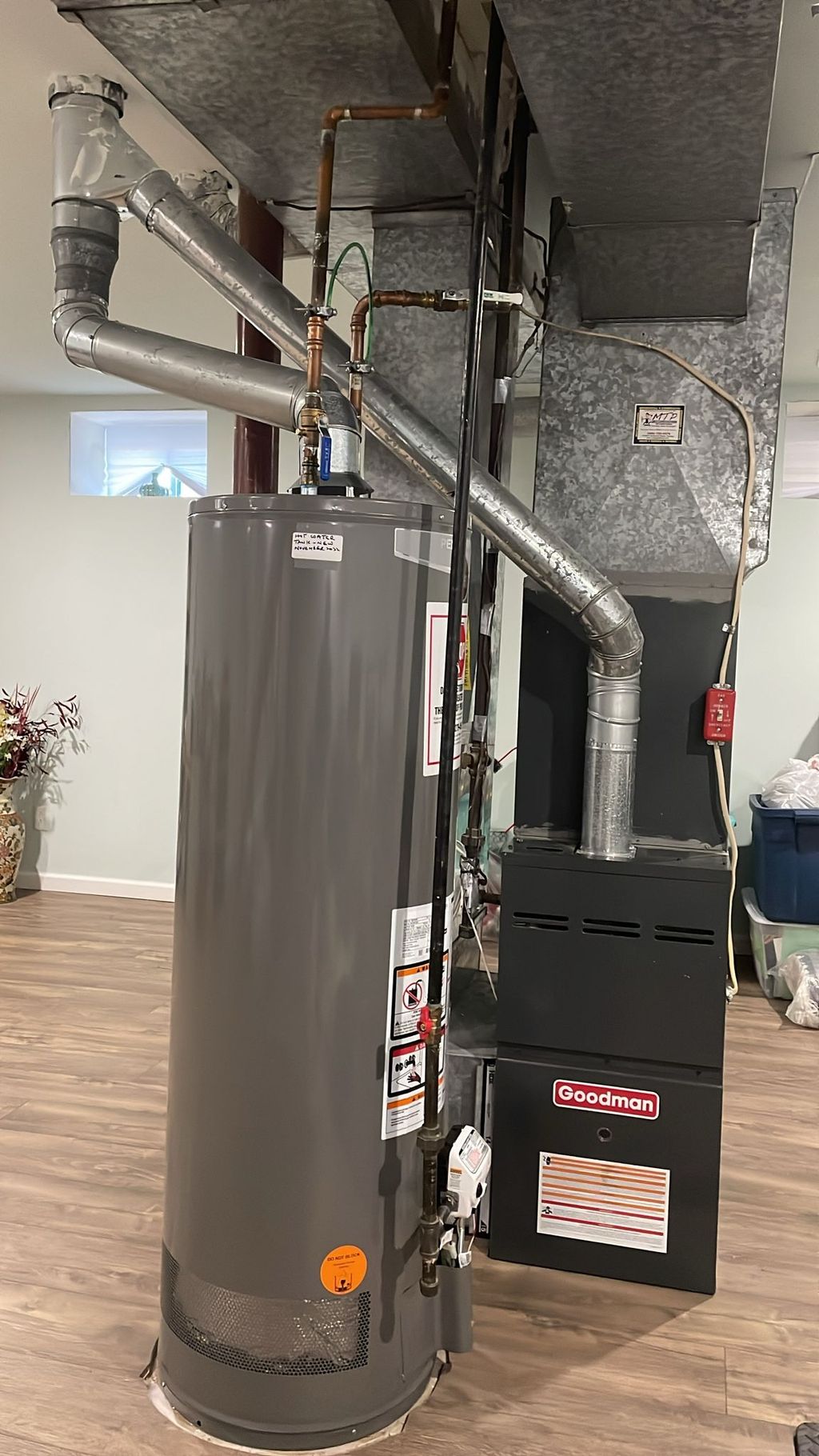 replaced the hot water tank.
