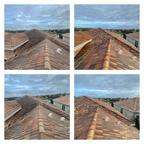 Soft wash roof cleaning 