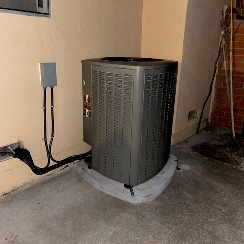 Brand new air conditioner installation 