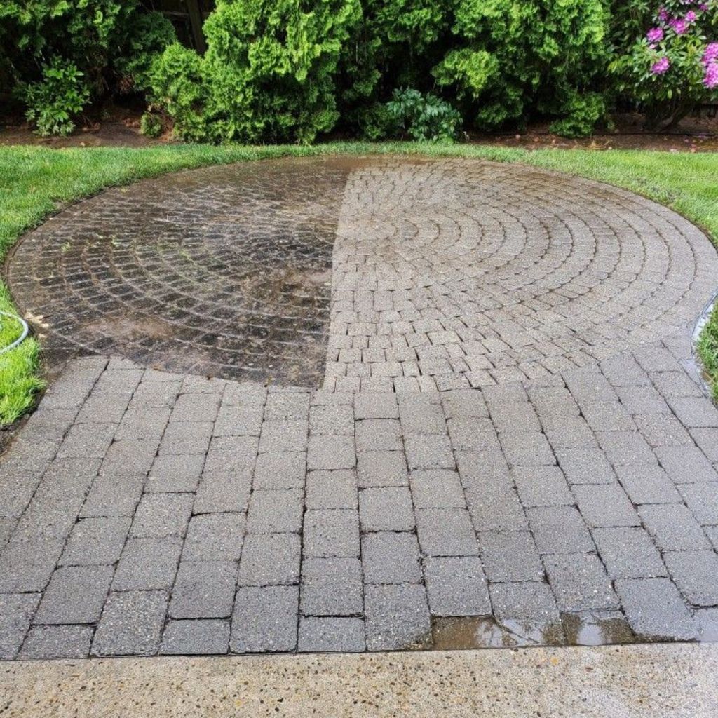 Pavers Cleaning Before And After