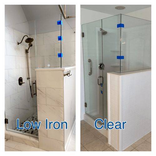 low iron vs clear shower glass