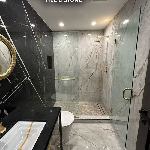 Bathroom Full Wall & Floor Tile Installation