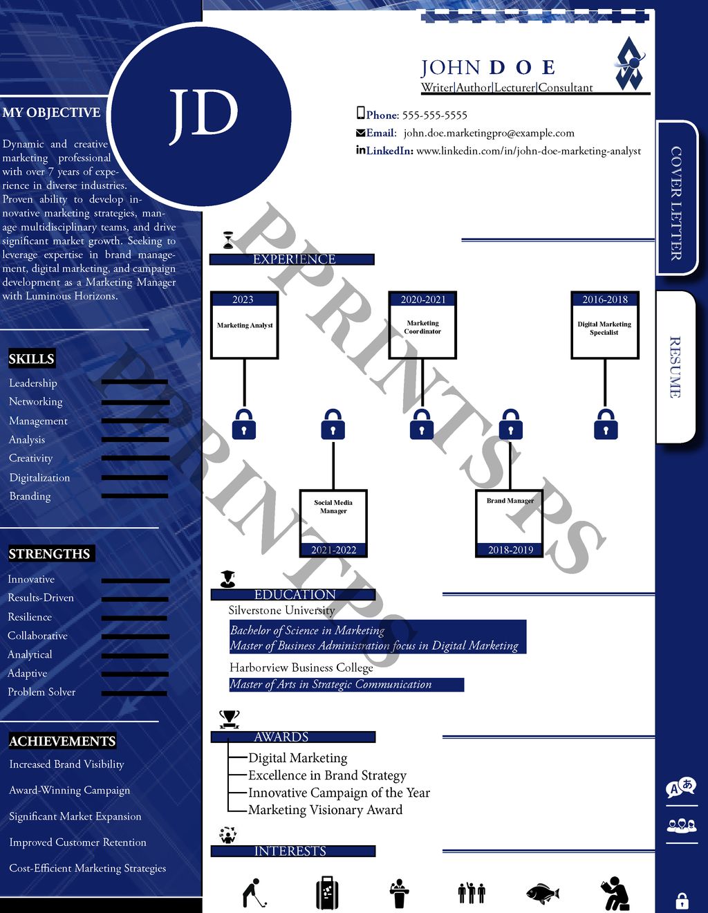 Azure Elegance Resume Interactive