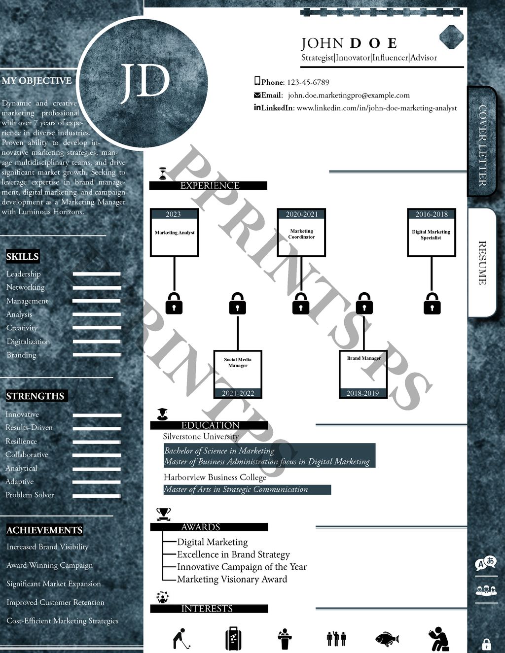 Blue Marble Whisper Resume Interactive