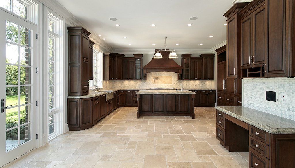 kitchen with new tile flooring